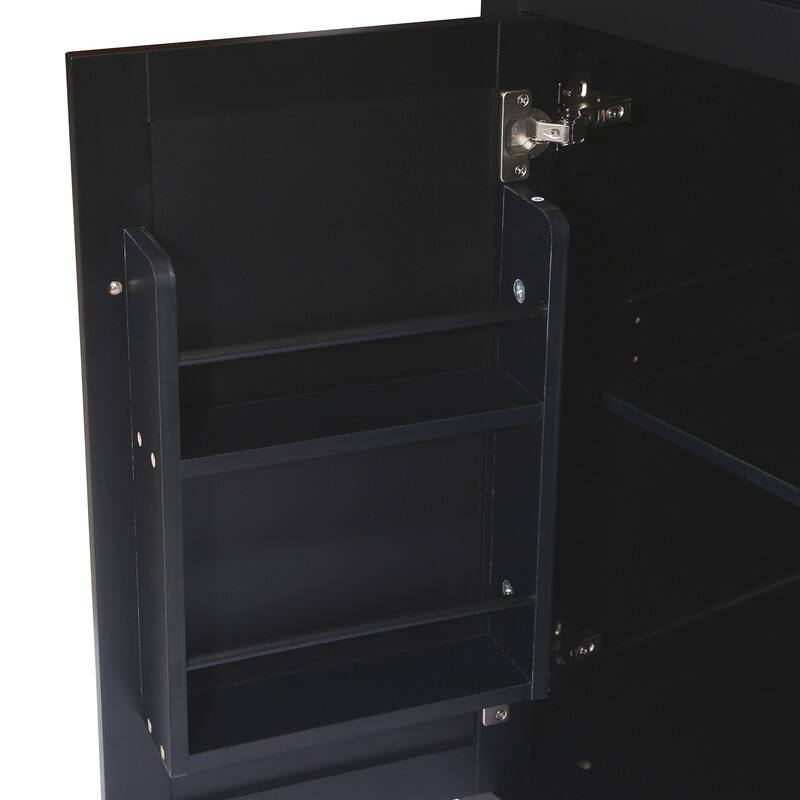 Rolling Kitchen Island Cart with Drop-Leaf Countertop, Kitchen Island on 5 Wheels with Cabinet and 3 Drawers for Dining Room