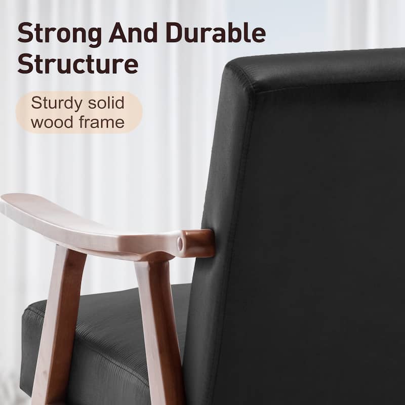 Side Chair Reception Chair with Wood Legs, Leather Chair Office Chair Arm Chair Coffee Chair Dressing Chair