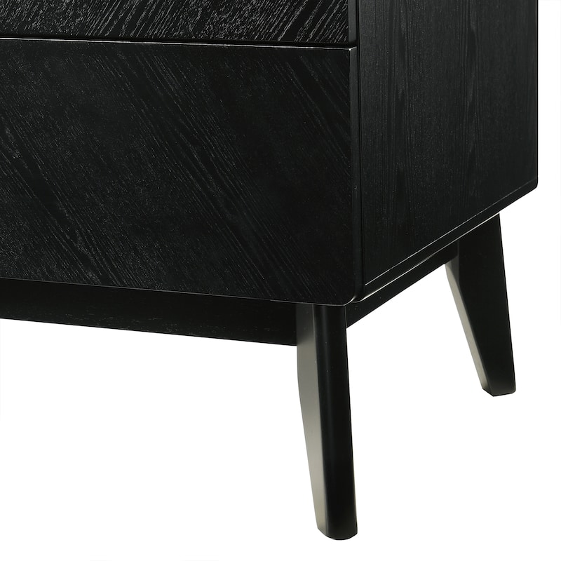 Petra 4 Piece Black Wood King or Queen Bedroom Set