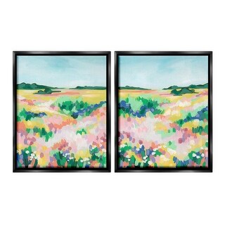 Stupell Modern Country Meadow Framed Floater Canvas Wall Art Design By ...