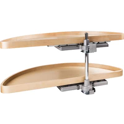Hardware Resources 33-1/8" Diameter Half Moon Two Shelf Lazy Susan