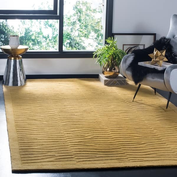 slide 2 of 14, SAFAVIEH Handmade Impressions Annalise Modern Wool Rug 6' x 9' - Gold - Runner/Rectangle