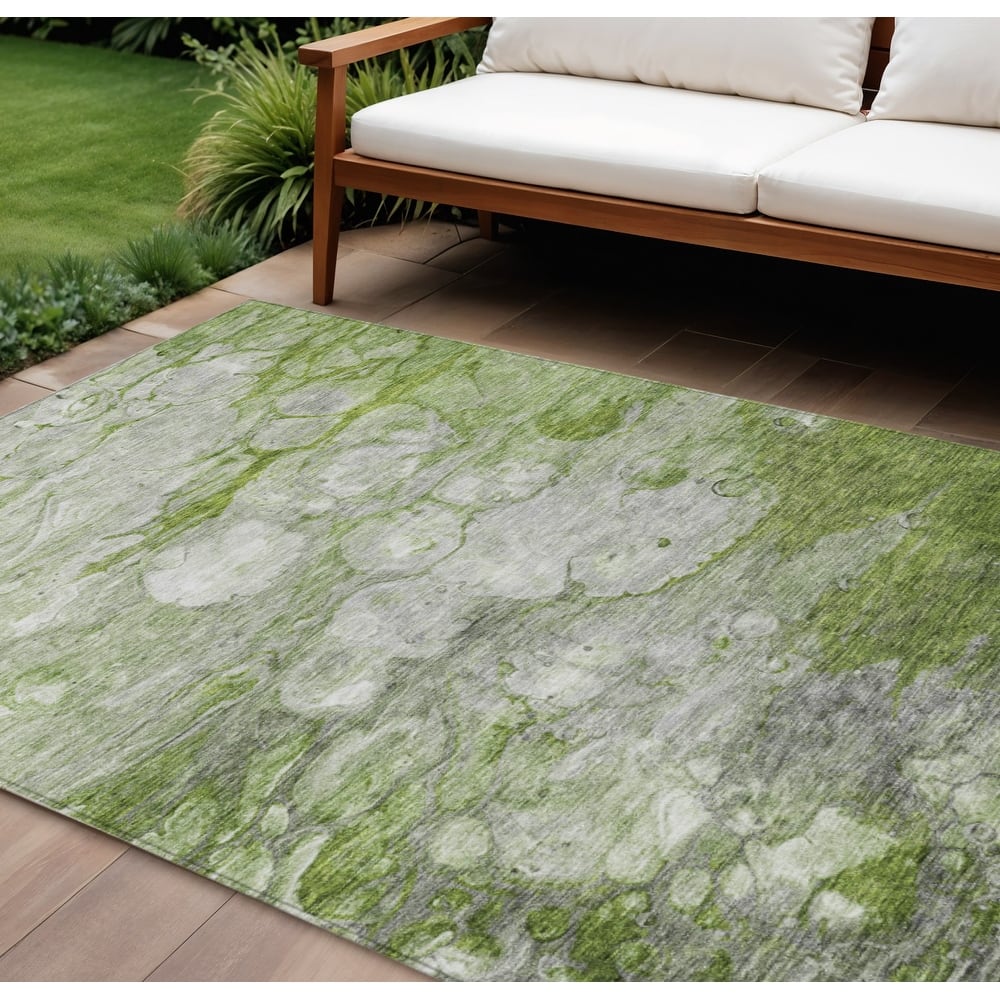 HomeRoots Abstract Transitional Rectangle Outdoor Rug
