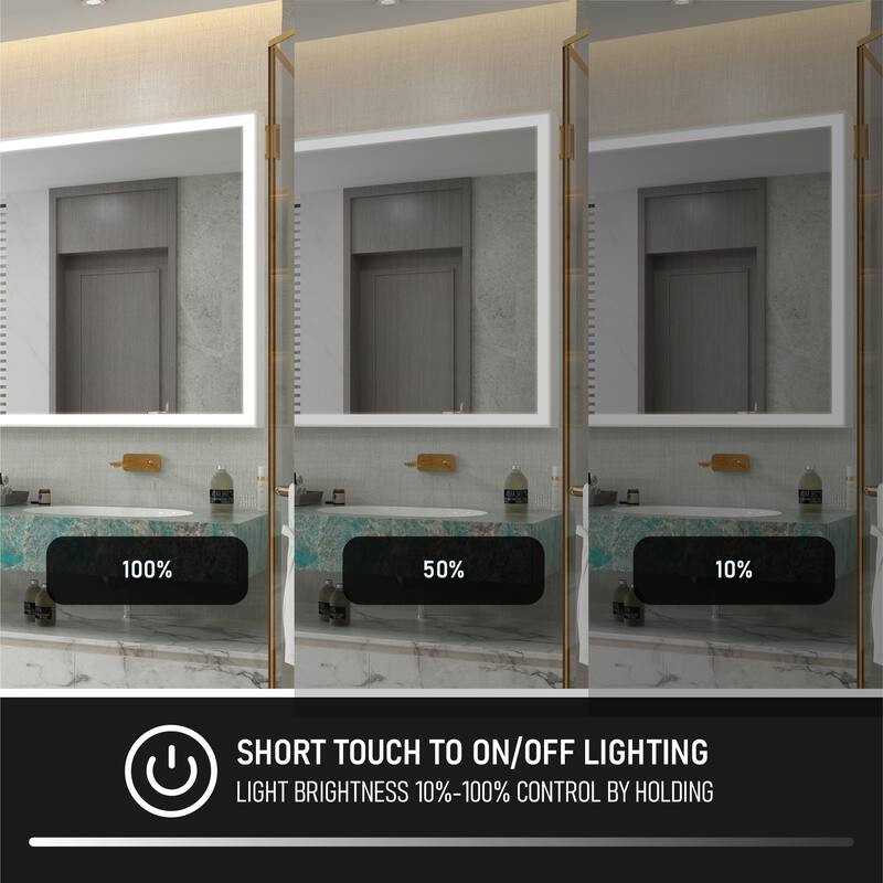 Wall Mounted Bathroom Heavy Duty Framed LED Mirror With bright light And And Memory Function