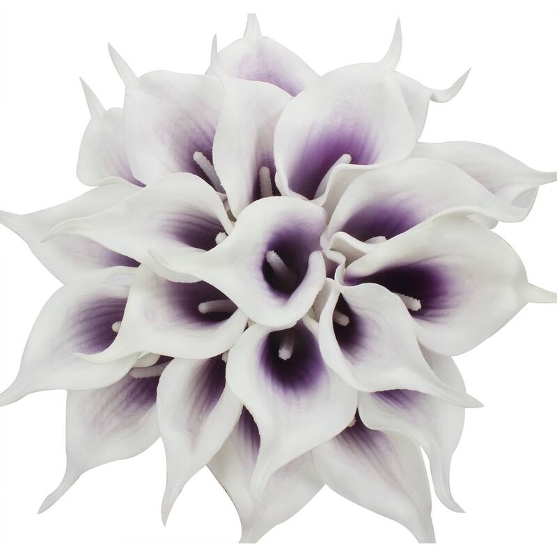 20pcs Artificial Calla Lily Artificial Flower Home Party Decor - Purple in White