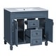 preview thumbnail 128 of 143, 36'' Bathroom Vanity with Top Sink, Freestanding Vanity Set with Mirror Cabinet