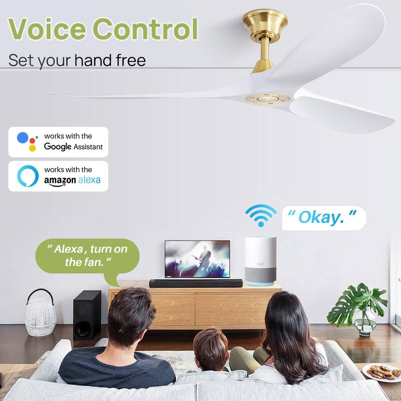 Modern Ceiling Fan With Light Smart Life APP Remote Control Timer For Alexa Google Bedroom Farmhouse