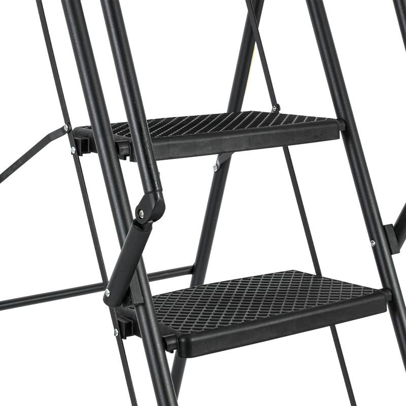 5-Step Steel Folding Step Stool Ladder with Removable Tool Bag