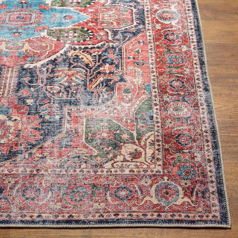 Livabliss Aravind Traditional Medallion Machine Washable Area Rug
