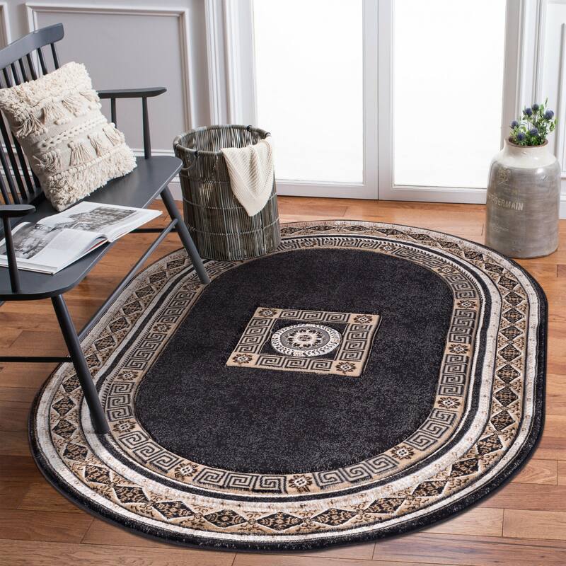 Glamour Black/Beige Polypropylene Area Rug