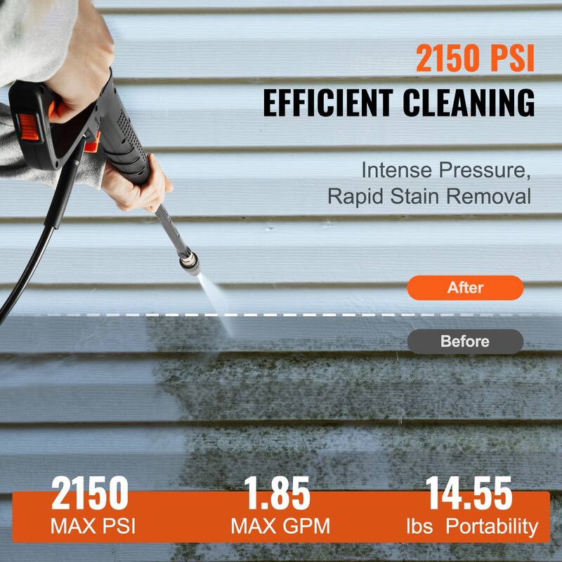 Electric Pressure Washer Portable Cleans Cars/Fences/Patios/Furniture/Floor/Window - 2150 PSI 14.55 pounds