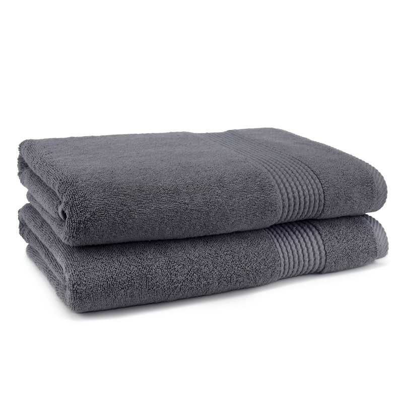 East'N Blue Lara Turkish Cotton Bath Towel (Pack of 2) - Dark Grey