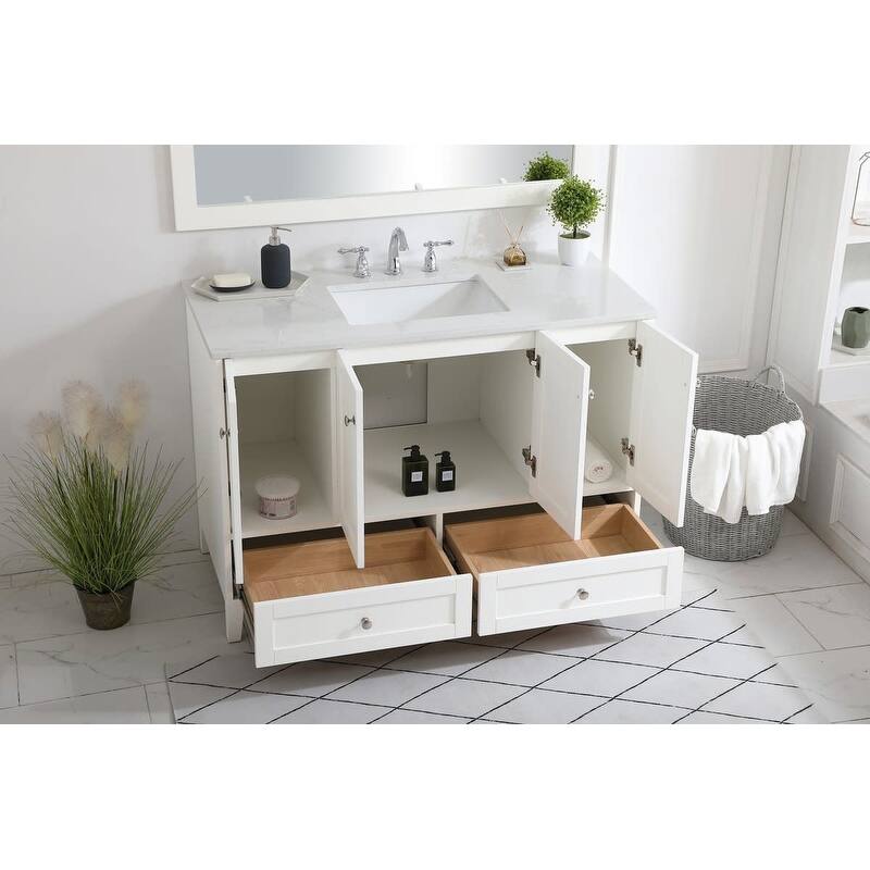 Elegant Lighting Sommerville 48" Free Standing Single Basin Vanity Set