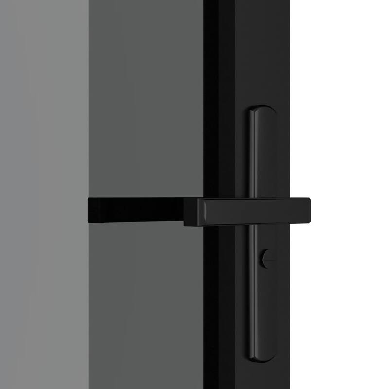 vidaXL Glass Door Interior Door with Alloy Handle ESG Glass and Aluminum Black