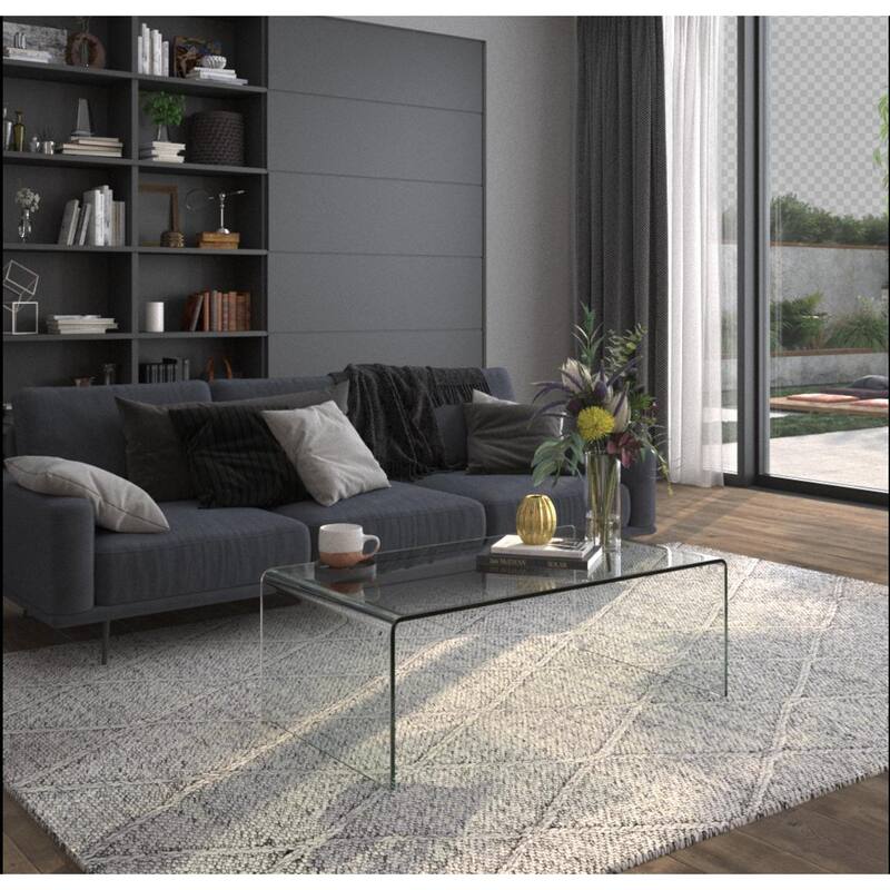 Creative Images International Occasion Collection Bent Glass Coffee Table - Clear