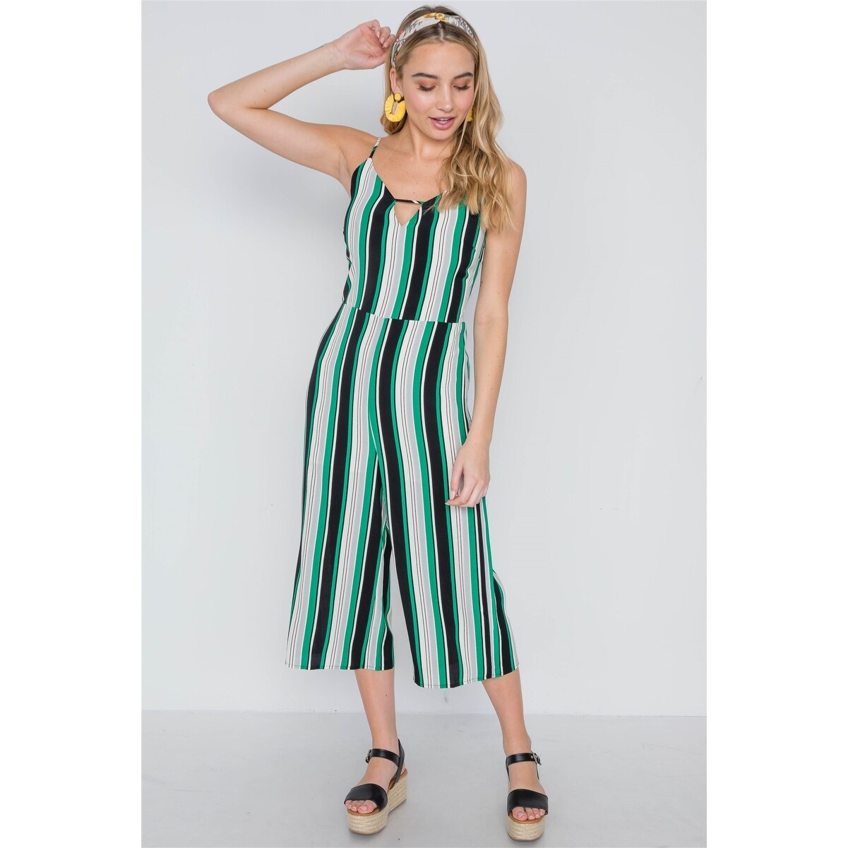 wide leg capri jumpsuit