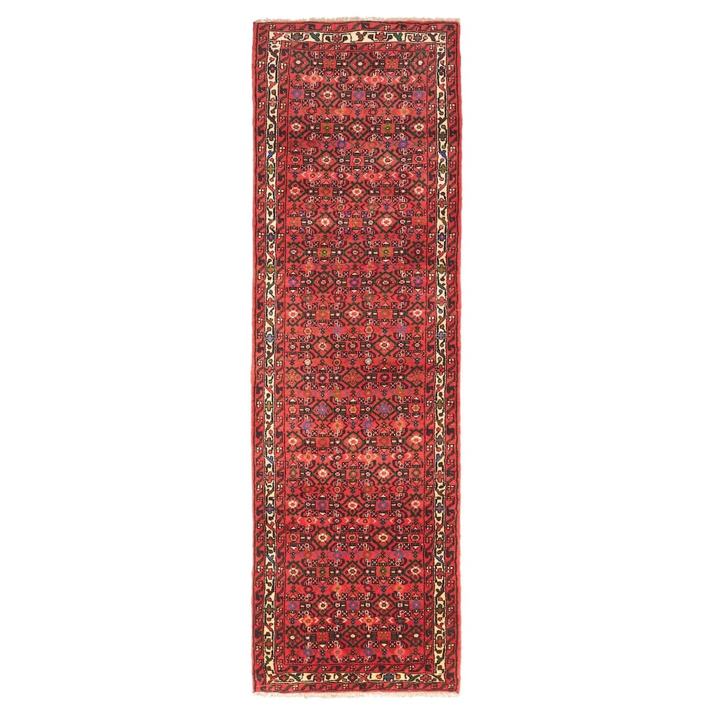 ECARPETGALLERY Hand-knotted Andelz Red Wool Rug - 2'9 x 9'9