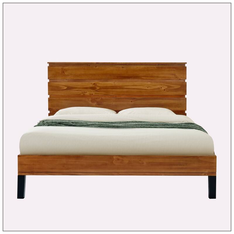 Mid-Century Modern Wood Bed