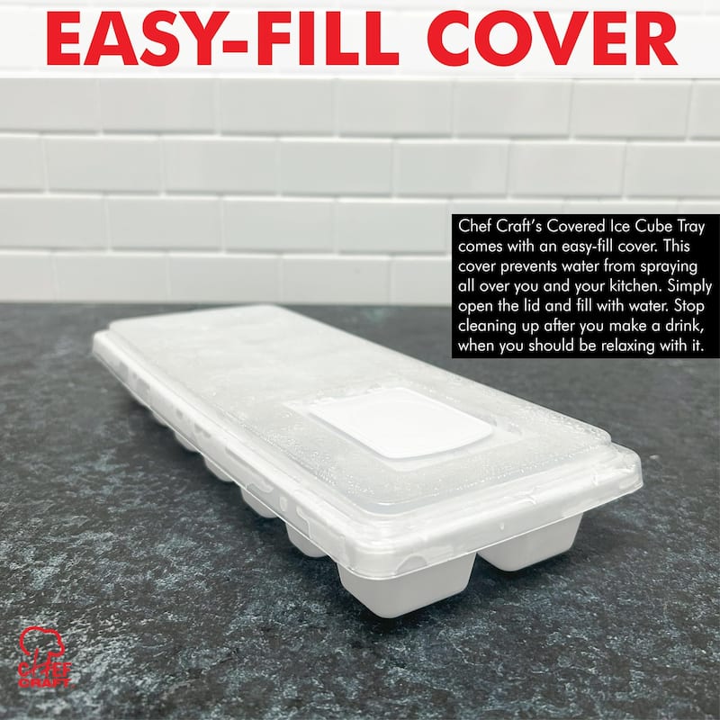 Chef Craft 14-Cube Covered Ice Cube Tray with Easy Fill Lid