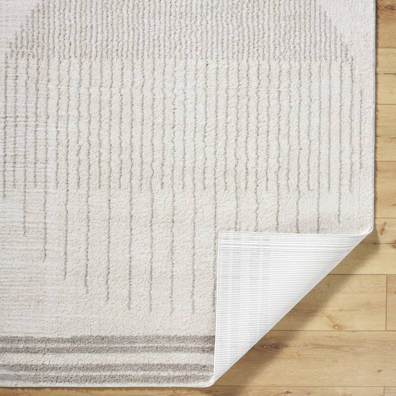 Livabliss Scandinavian Fossay Shag Stripe Washable Area Rug