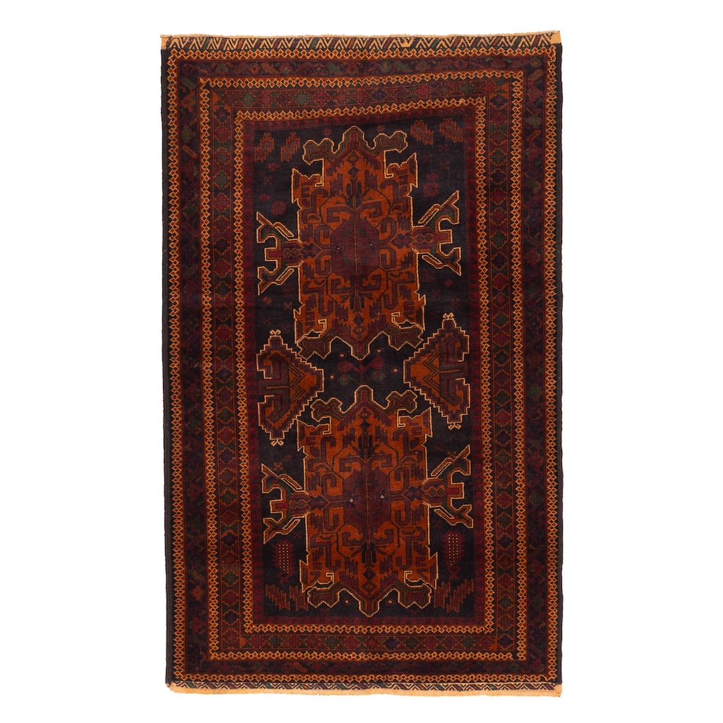 ECARPETGALLERY Hand-knotted Teimani Black Wool Rug - 4'0 x 6'7