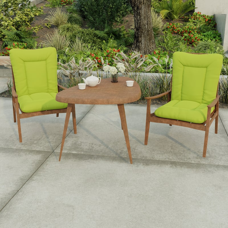 21" x 38" Green Solid Outdoor Chair Cushion with Ties and Loop - 38'' L x 21'' W x 3.5'' H - Veranda Citrus