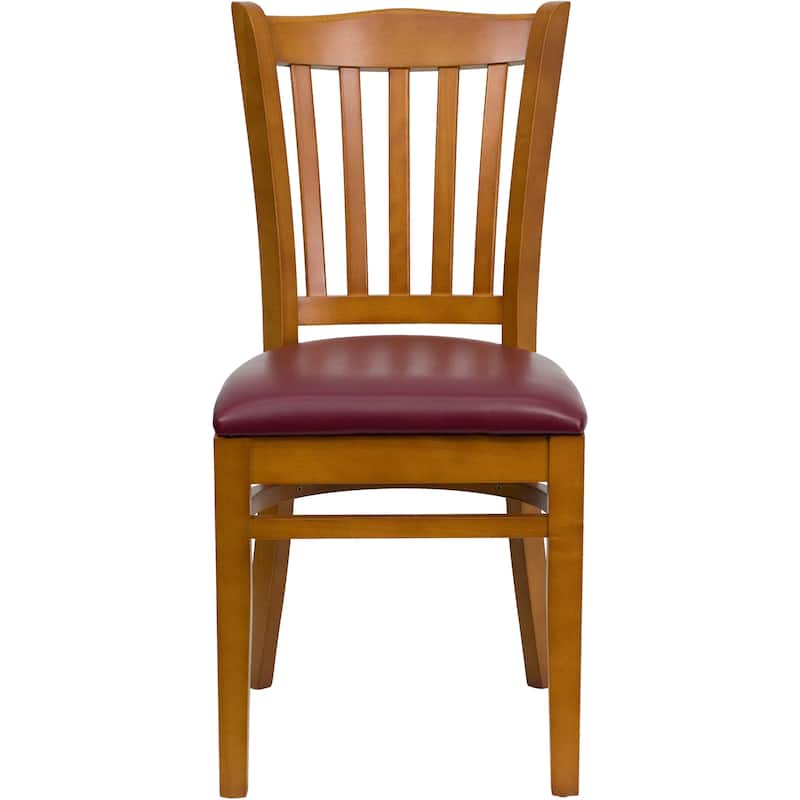 Cherry Hardwood Slat Back Restaurant Chair - 17.5"W x 20.75"D x 34.5"H