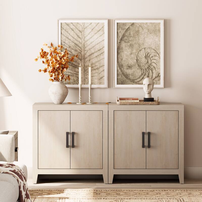 WAMPAT Farmhouse Buffet Cabinet with Door, Kitchen Sideboard for Dining & Living Room