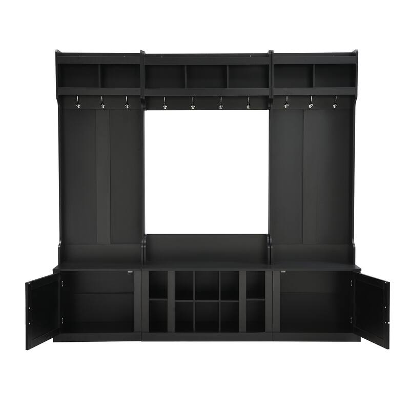 Hallway Coat Rack Indoor Bench, Storage Bench Shoe Bench