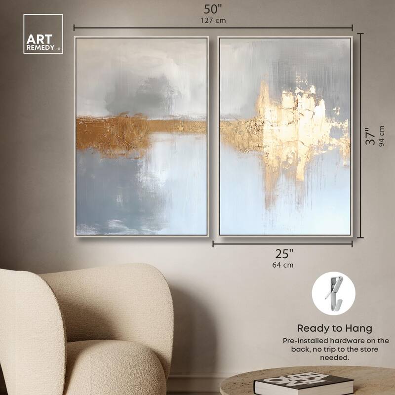 Serenity in Gold I Canvas Set of 2 by Art Remedy