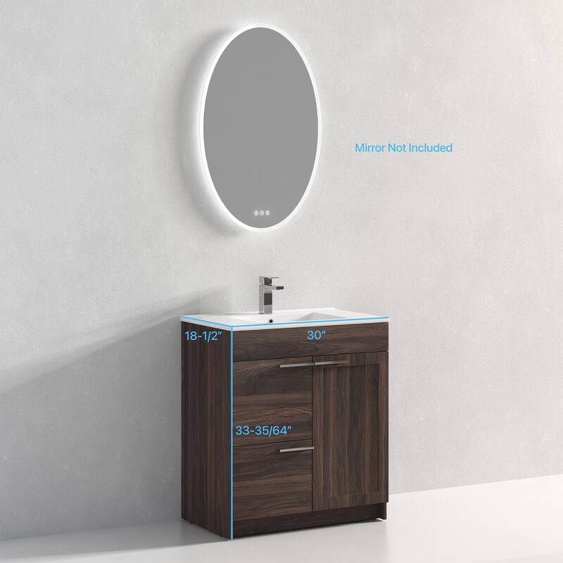 Blossom Hanover 30 Inch Bathroom Vanity with Topmount Ceramic Sink