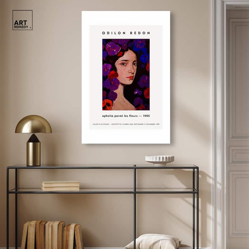Redon's Ophelia in Blooms Canvas by Art Remedy, Gallery Wrapped
