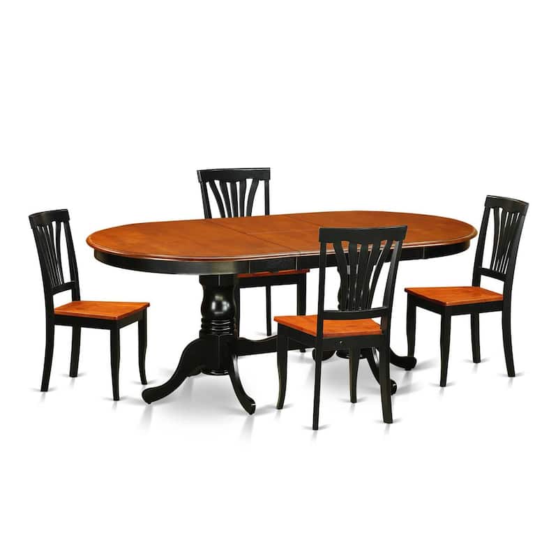 Modern Dining Room Table Set - 9 Piece Oval Table & Chairs - Saddle Brown Finish