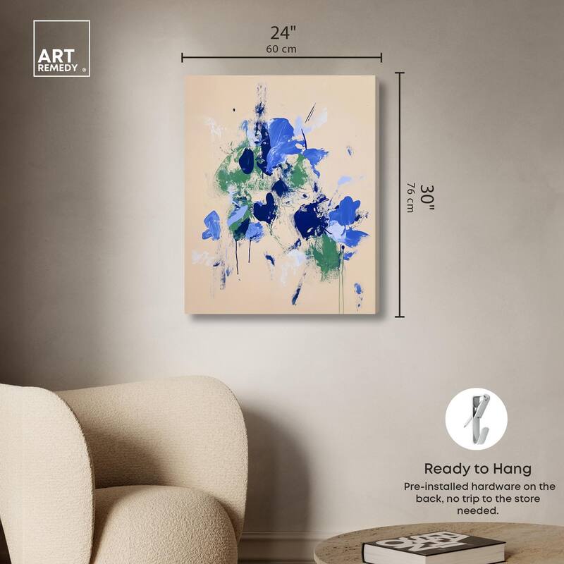 Sapphire Scrawl Canvas by Art Remedy, Gallery Wrapped