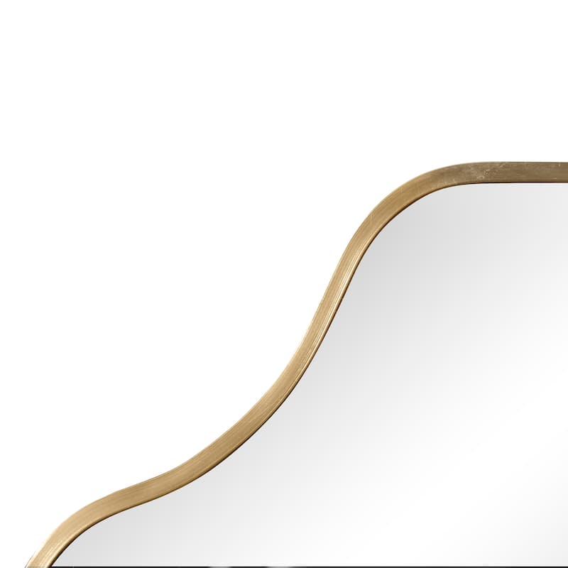 JONATHAN Y Scalloped-Top Metal Framed Wall Mounted Mirror - 36 H x 24 W x 1.08 D