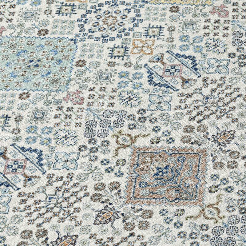 Machine Washable Indoor/ Outdoor Boho Panel Chantille Rug