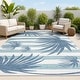 preview thumbnail 2 of 17, JONATHAN Y Veronica Classic Beach Stripe and Palm Leaf Indoor/Outdoor Area Rug