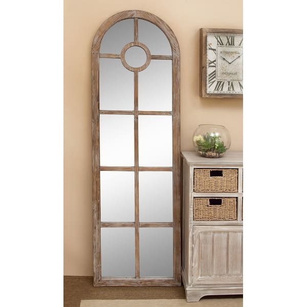 slide 1 of 16, Brown Glass Coastal Wall Mirror 72 x 23 x 1 - 72 x 23