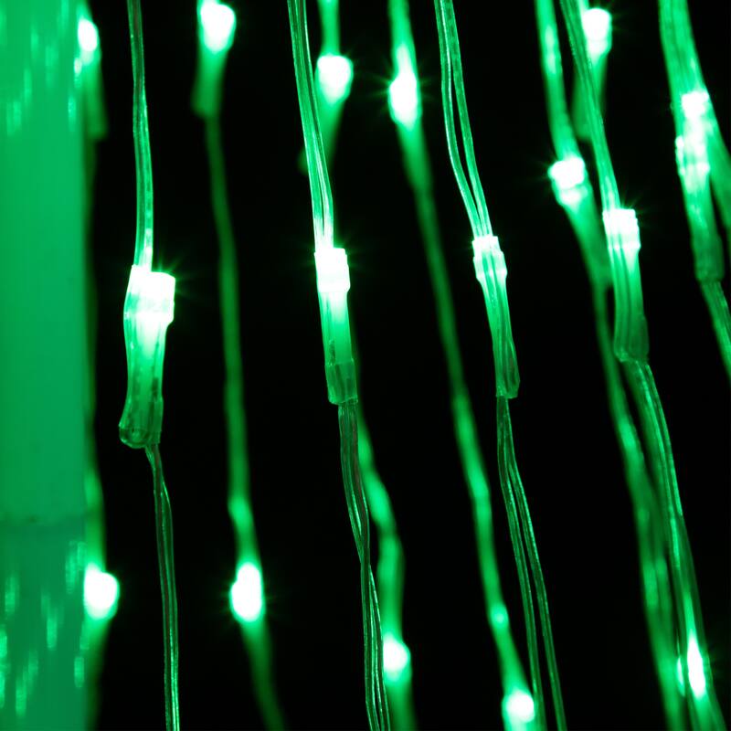 9' Green LED Lighted Christmas Tree Show Cone Outdoor Decor