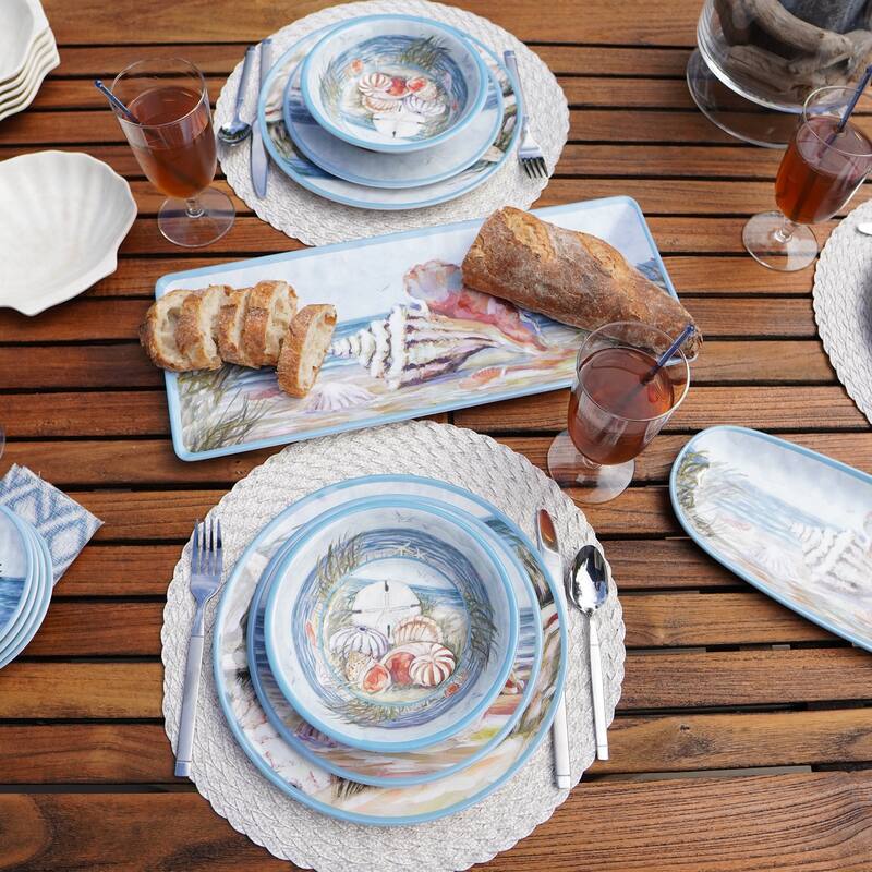 Certified International Seacoast Melamine 12-piece Dinnerware Set, Service for 4