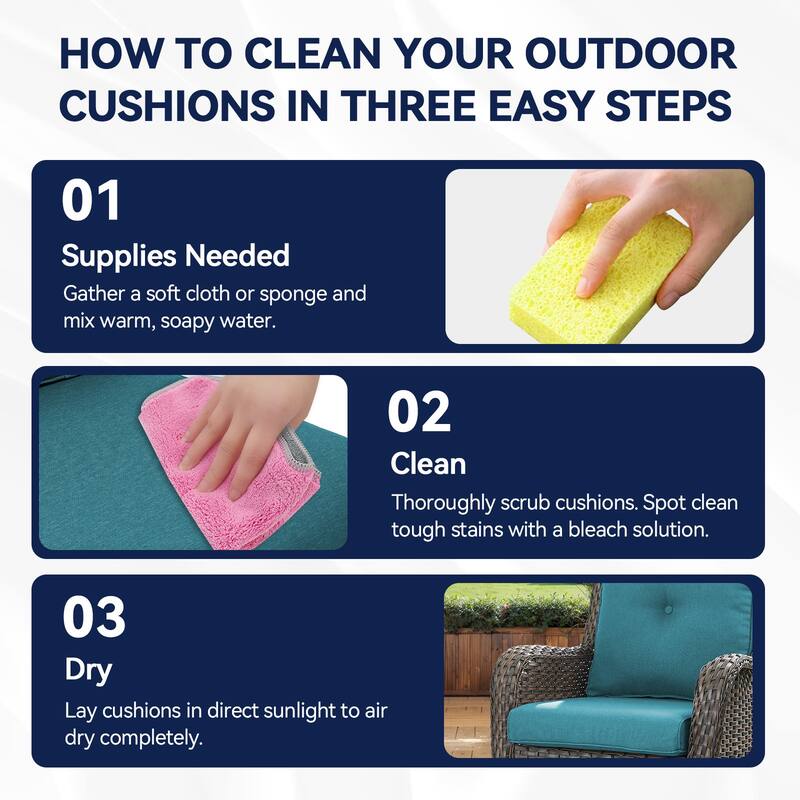 All-Weather Deep Seating Chair Cushions for Patio Chairs