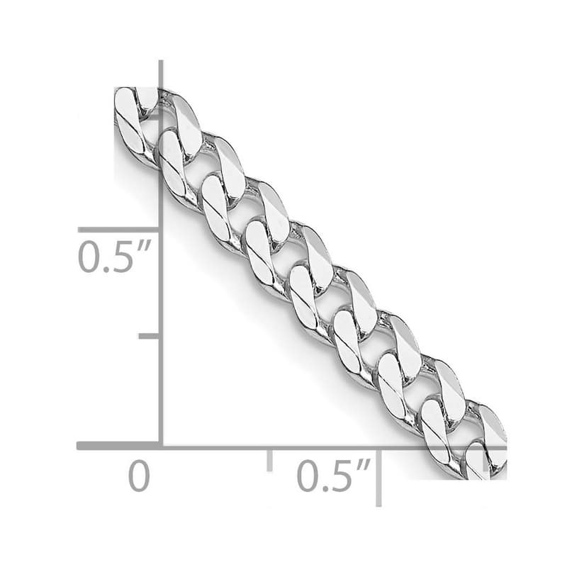 Curata 925 Sterling Silver Rhodium 4.5mm Curb Chain Necklace for Men