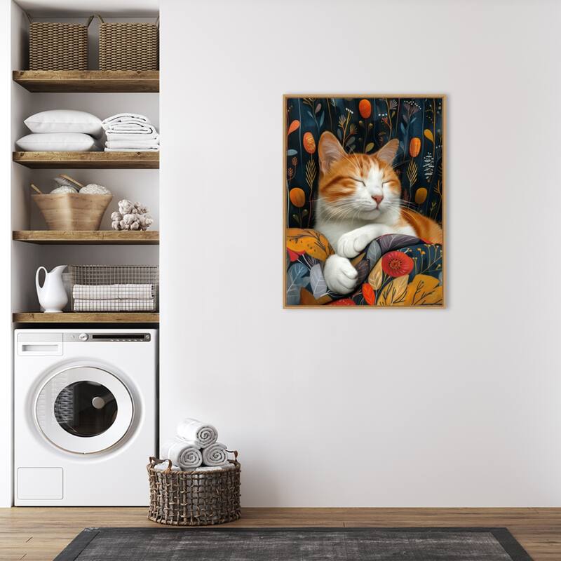Kitty by Justyna Jaszke Framed Canvas Wall Art