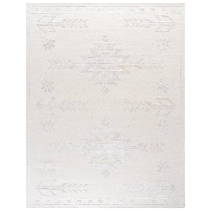 SAFAVIEH Handmade Soho Kimete Tribal Wool & Viscose Rug - 8' x 10' - Ivory