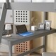 preview thumbnail 13 of 20, Full Size Pine Wood Loft Bed with Desk and High Guardrails