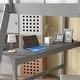 preview thumbnail 5 of 40, Twin/Full Size Wood High Loft Bed with Built-in Desk & 4-Tier Shelves