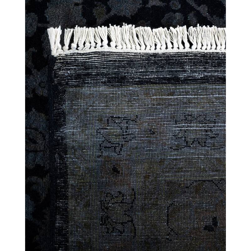 Overton Hand Knotted Wool Vintage Inspired Modern Contemporary Overdyed Gray Area Rug - 8' 10" x 16' 7"