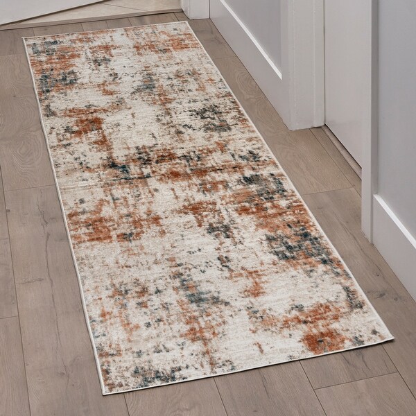 Gertmenian Quattro Doni Beige Modern Abstract Area Rug. - Bed Bath