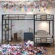 preview thumbnail 2 of 7, L-Shaped Twin Bunk Kids Bed Frame with Loft, Desk & Shelves, Easy Assembly, Brown