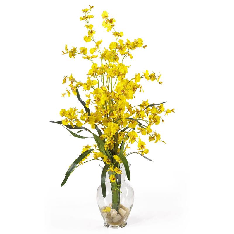 Silk Orchid Arrangement with Vase - Realistic Faux Flowers for Home Decor - 31